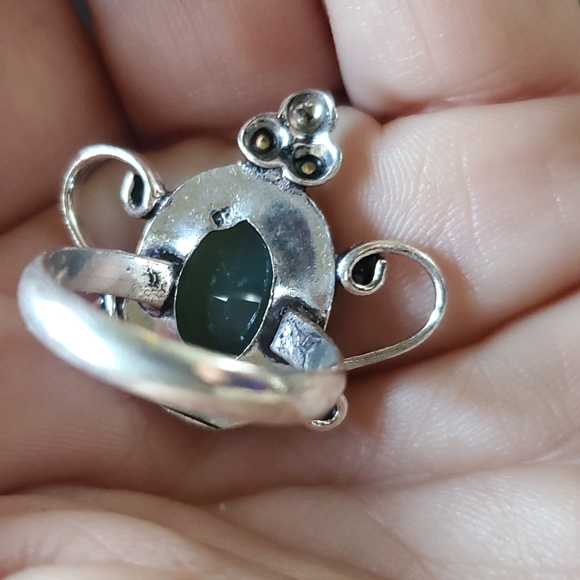 New Milky Green Fire Opal 925 Silver Ring. - Picture 12 of 12